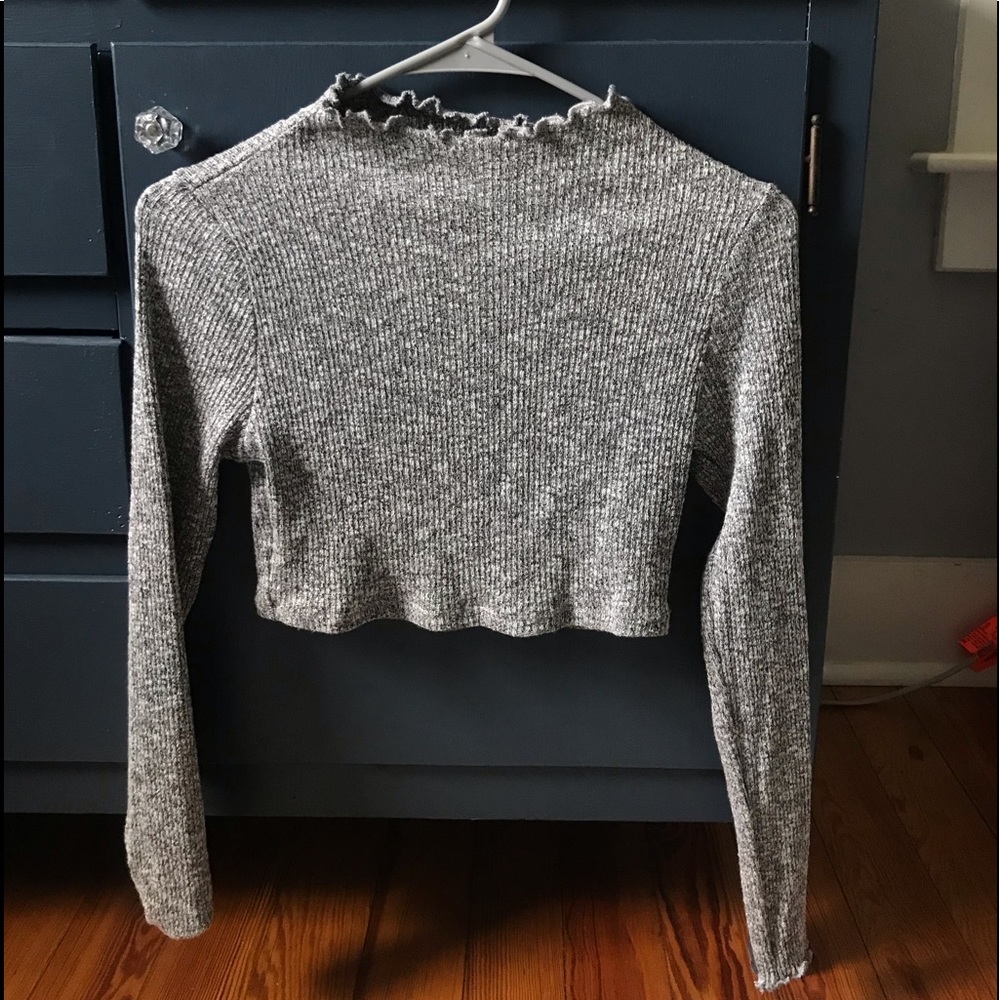 Grey Crop Sweater